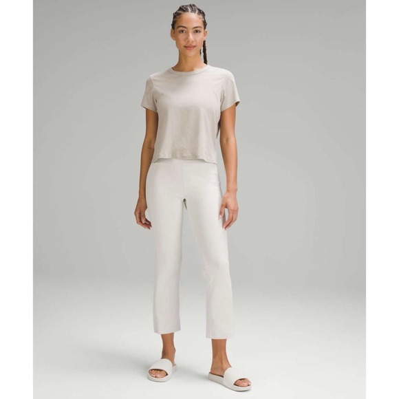 Lululemon Ribbed Softstreme Zip-Leg High-Rise Cropped Pants 25" in Bone - Picture 5 of 11